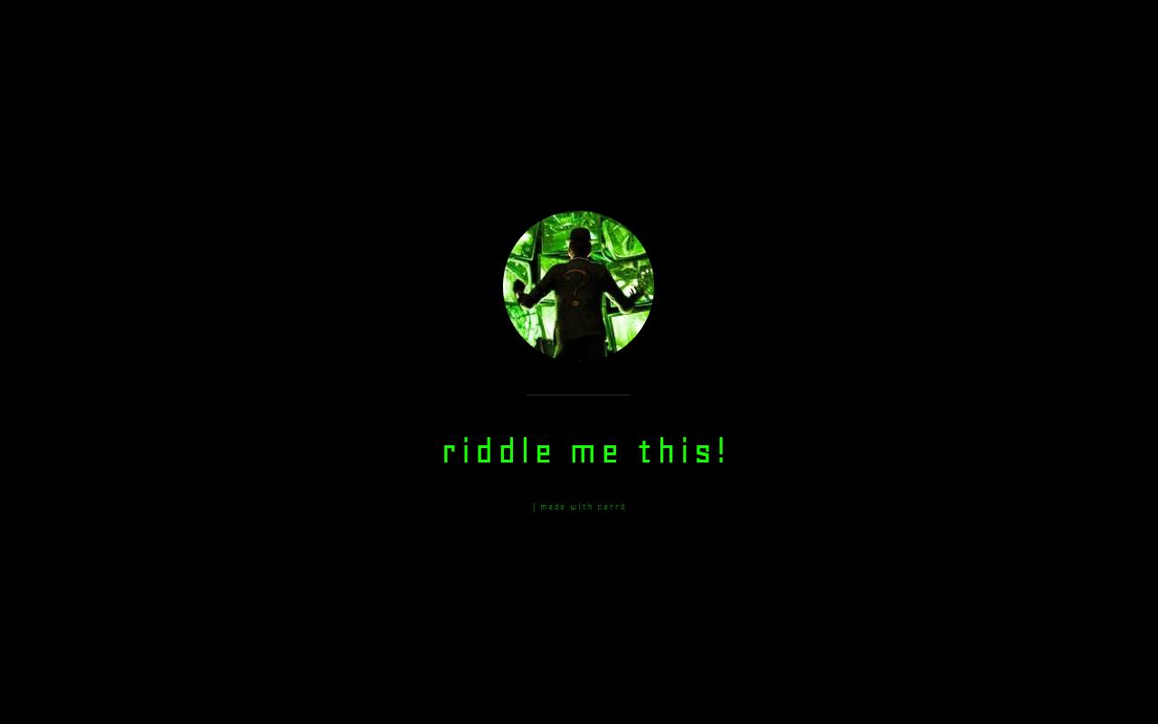 Carrd profile picture for @riddler